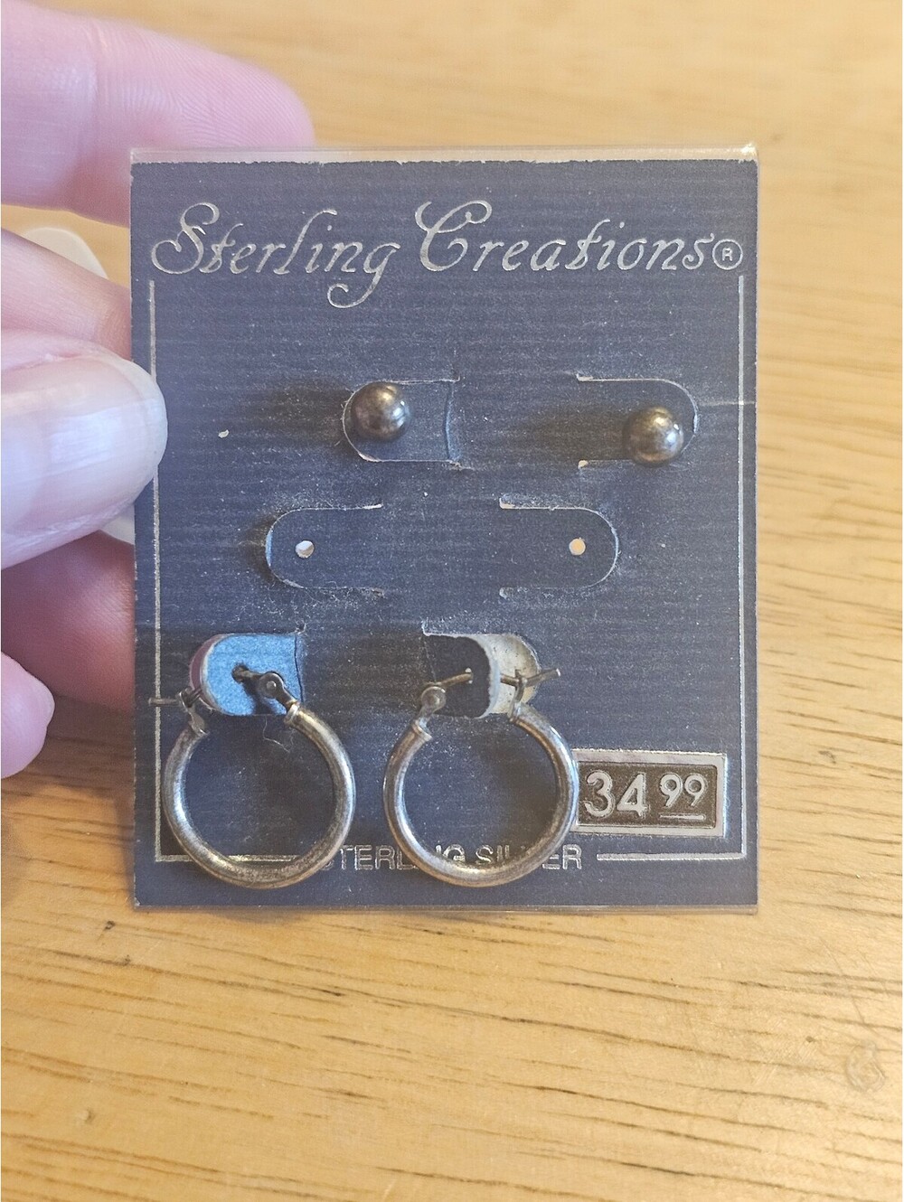 Sterling Creations Sterling Silver Hoop and Ball Earrings Set